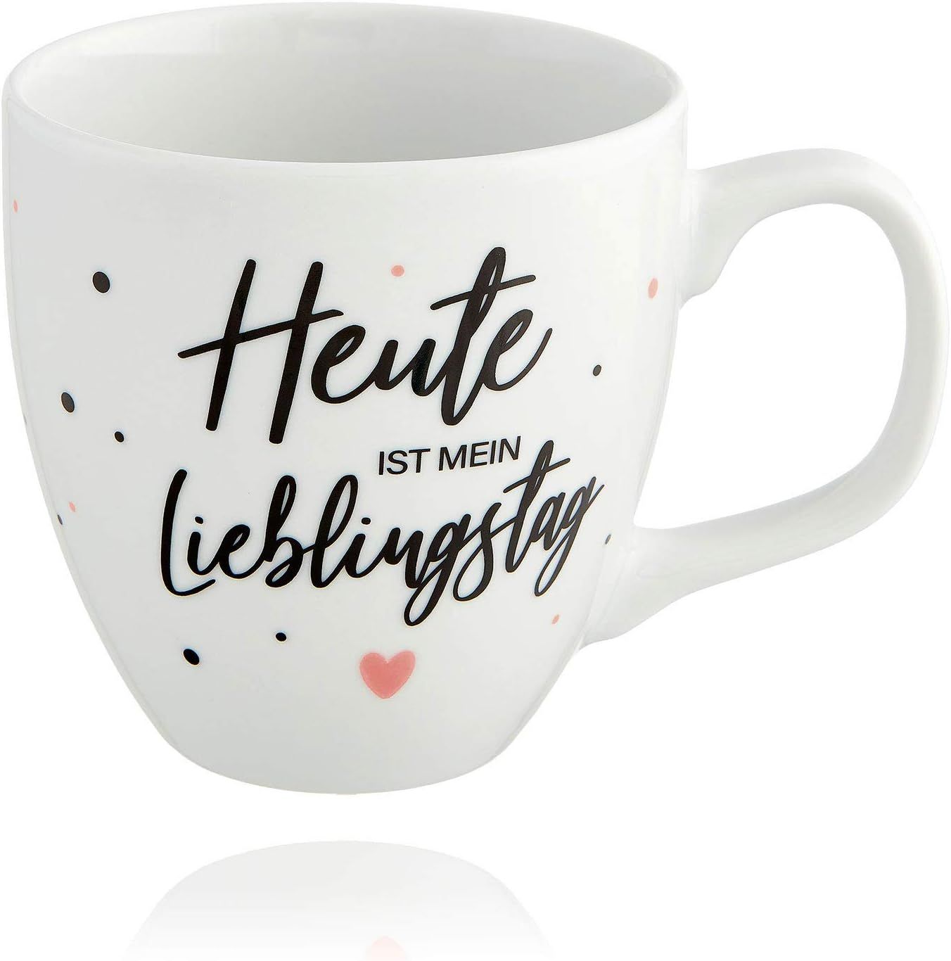 Duży Kubek Porcelanowy 0,45L Biały "Heute ist mein Lieblingtag"