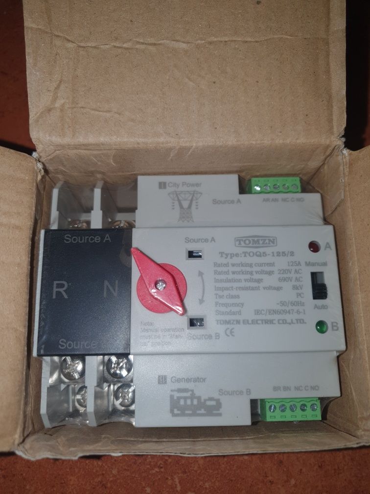 Автомат ввода резерва авр avr tomzn TOQ5-125/2 125a