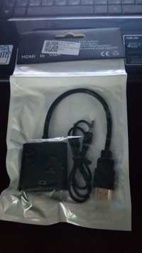 Hdmi на Vga адаптер конвертер видео + аудио 1080p черный