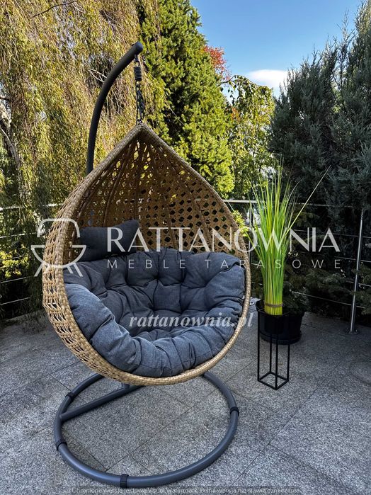 Fotel Wiszący Technorattnowy XXL Kokon Ogrodowy 2 Kolory PROMOCJA -30%