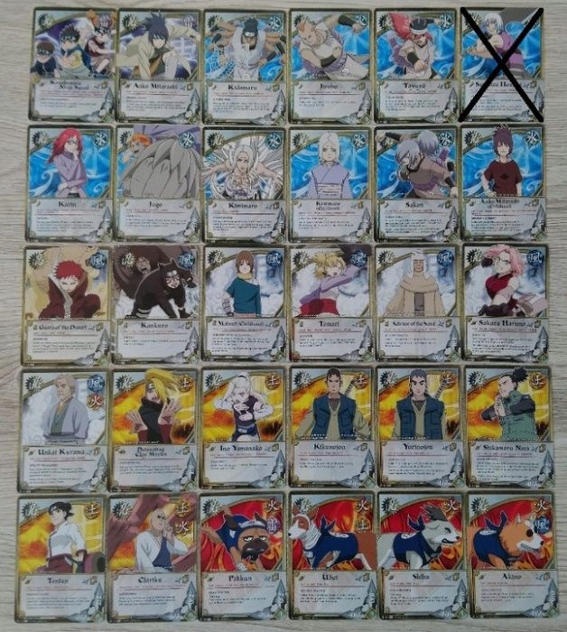 Karty do gry Naruto CCG, karty Ninja