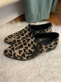 Лофери Mango, взуття жіноче Zara. Розмір 38, леопардовий принт