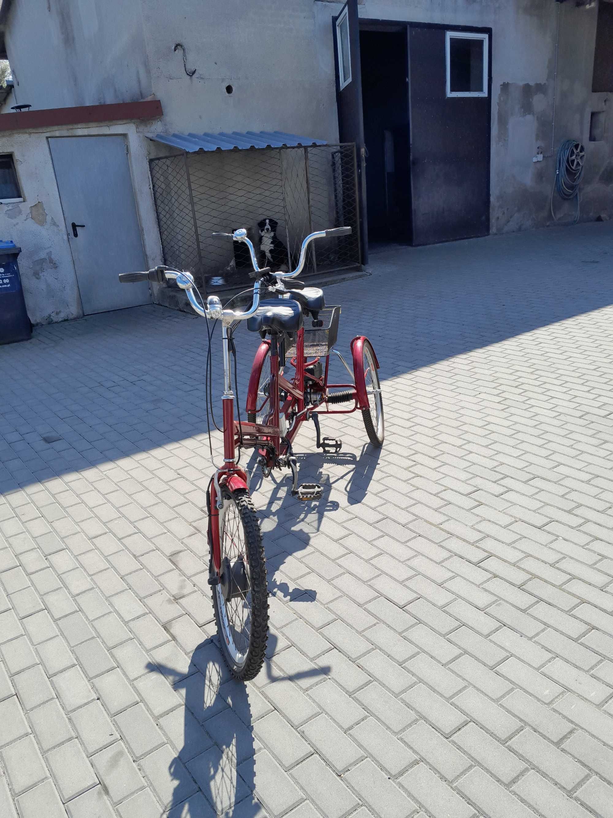 Rower trójkołowy tandem elektryczny
