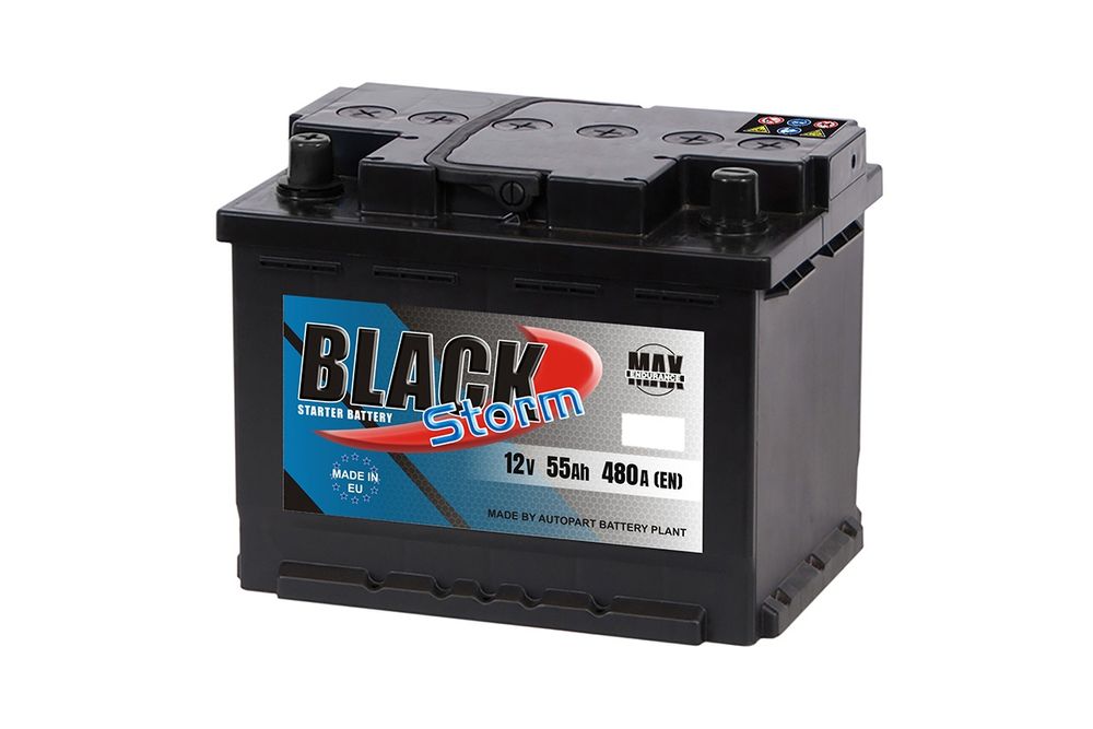 Akumulator rozruchowy, 55 Ah/12 V lewy Black Storm