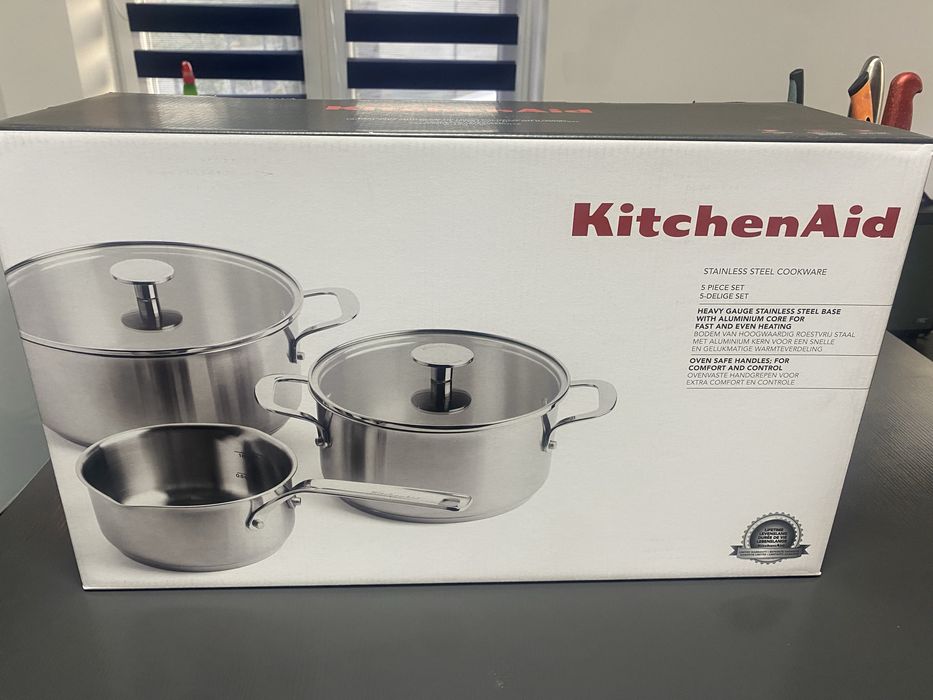 Komplet 3 garnkow KitchenAid.
