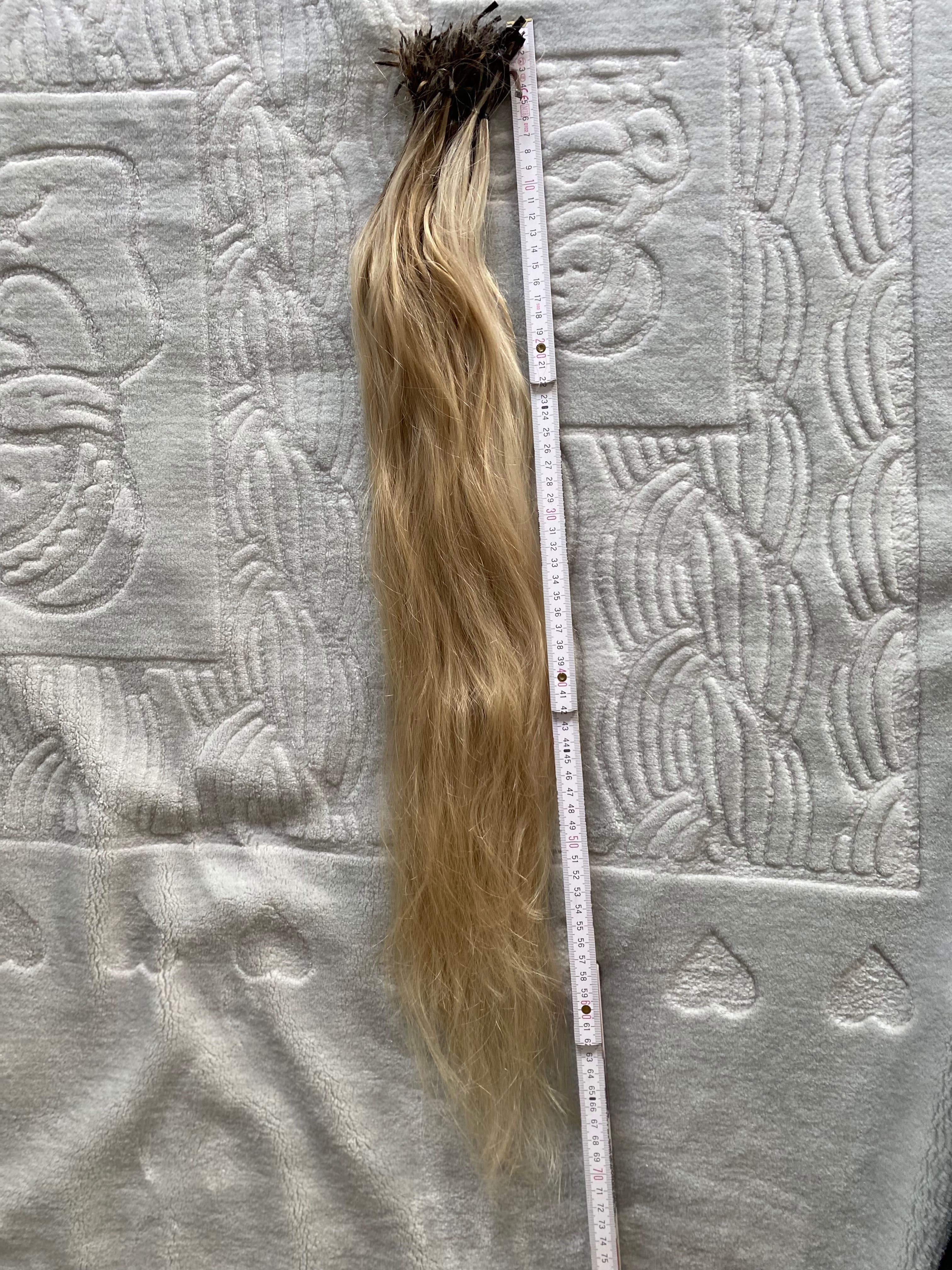 Włosy naturalne blond 70 cm jasne 150 g