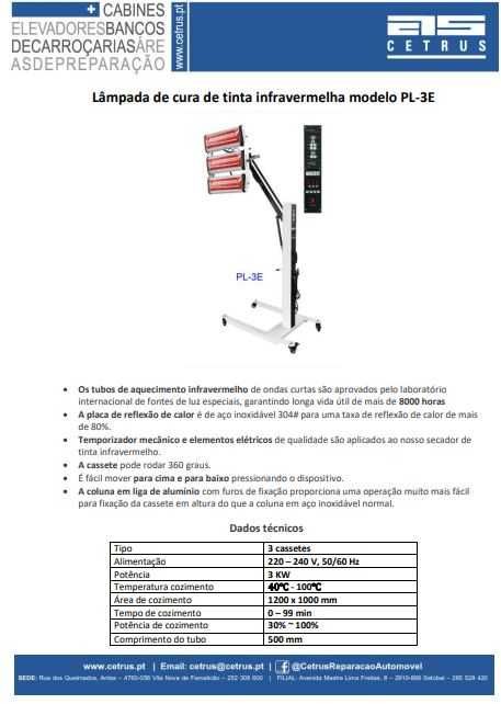 Aparelho de secagem por infra-vermelhos para pintura automóvel