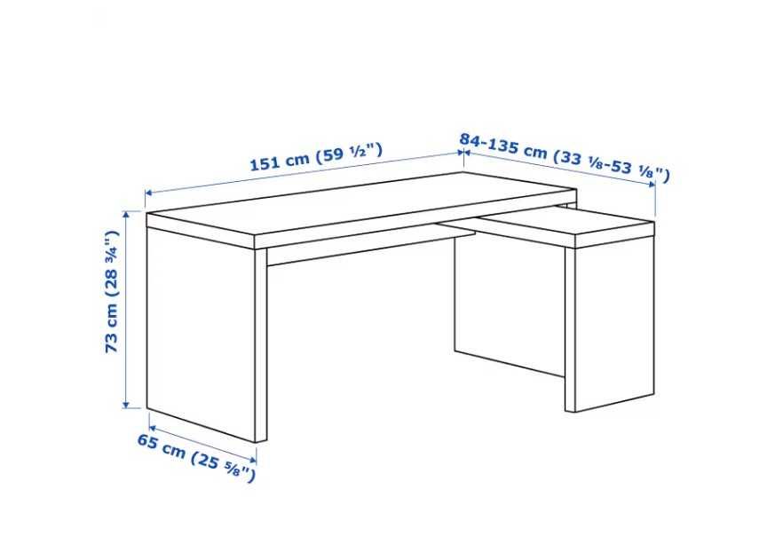 IKEA MALM biurko z wysuwanym panelem