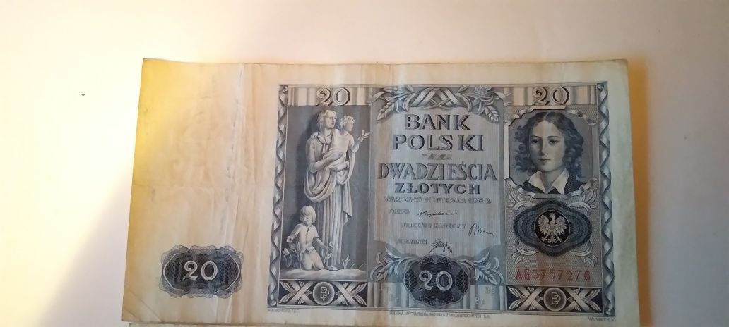 Dwa banknoty 20 zlotowe 1936 rok