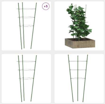 Suportes para plantas de jardim c/ 3 anéis 5 peças 75cm