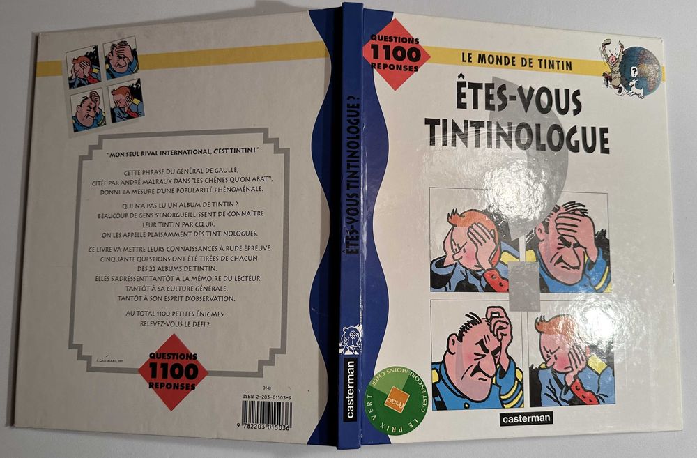 Livro da série "Le Monde de Tintin" - "Êtes-Vous Tintinologue"