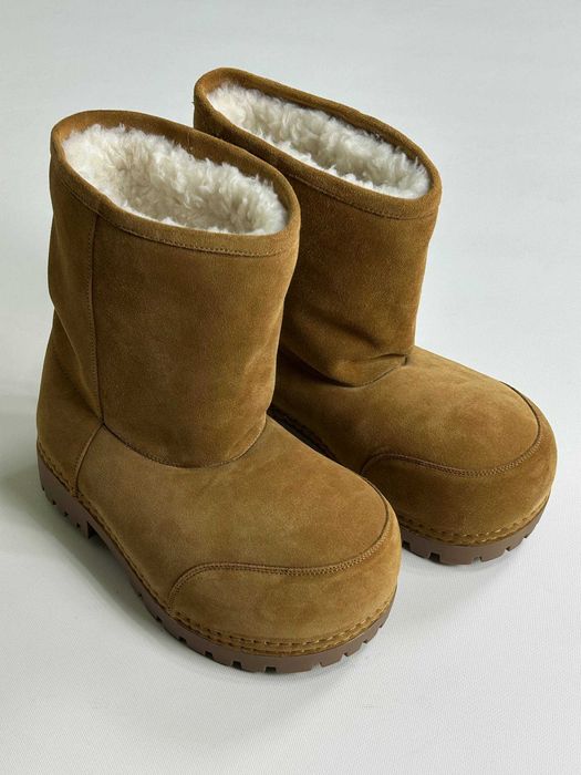 BALENCIAGA ALASKA High Fur Boots ботинки чоботи коричневі сапожки 43
