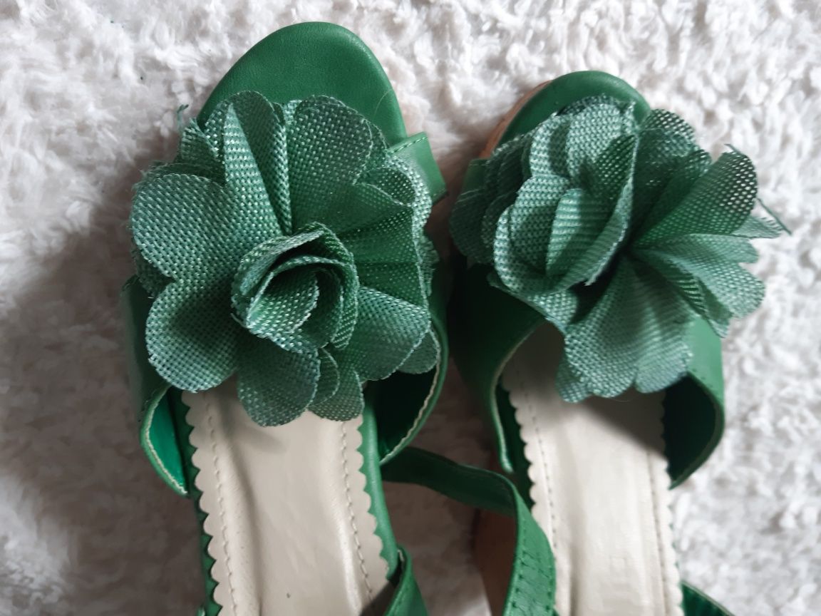 Buty damskie sandalki koturny letnie