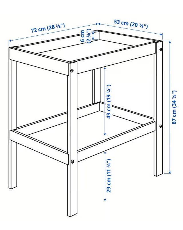 Przewijak stół do przewijania Sniglar Ikea pokrowiec 3 pojemniki