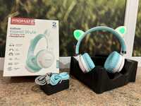 Наушники Promate Panda Aqua / Дитячі навушники