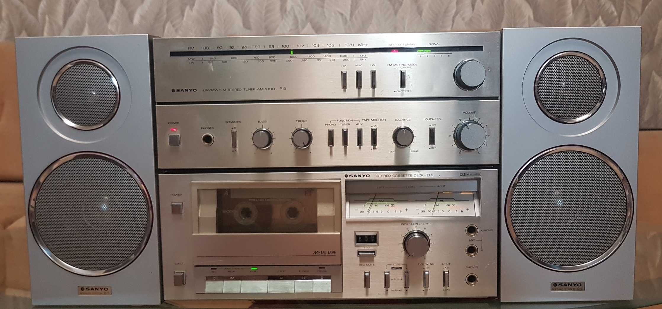 Усилитель/тюнер+дека SANYO R-5+D-5+S-5 mini system made in Japan