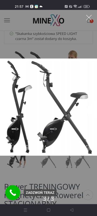 Rower TRENINGOWY magnetyczny Rowerek STACJONARNY