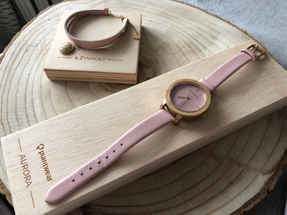 Drewniany zegarek Plantwear Fusion Aurora z bransoletką