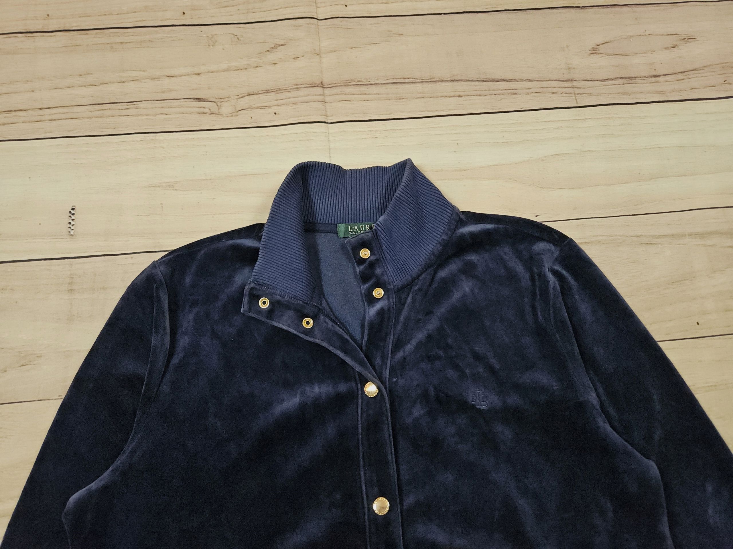 LAUREN RALPH LAUREN Bluza Welurowa Damska Rozpinana Logo r. L