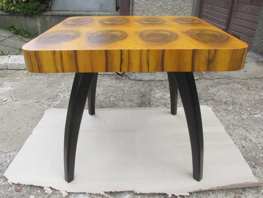 Stolik Halabala H-259 , 1950r orzech Art Deco 64x64 cm
