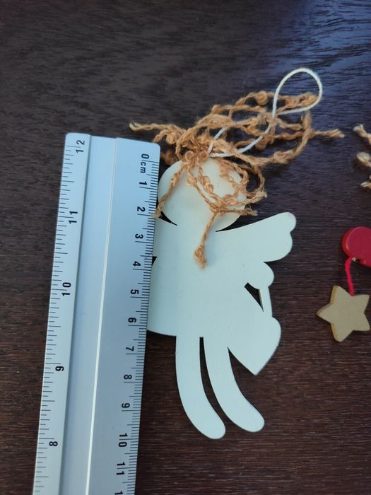 Drewniane Zawieszki na choinkę aniołki