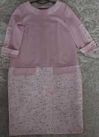 Платье пудрово-розового цвета НОВОЕ размер 48.