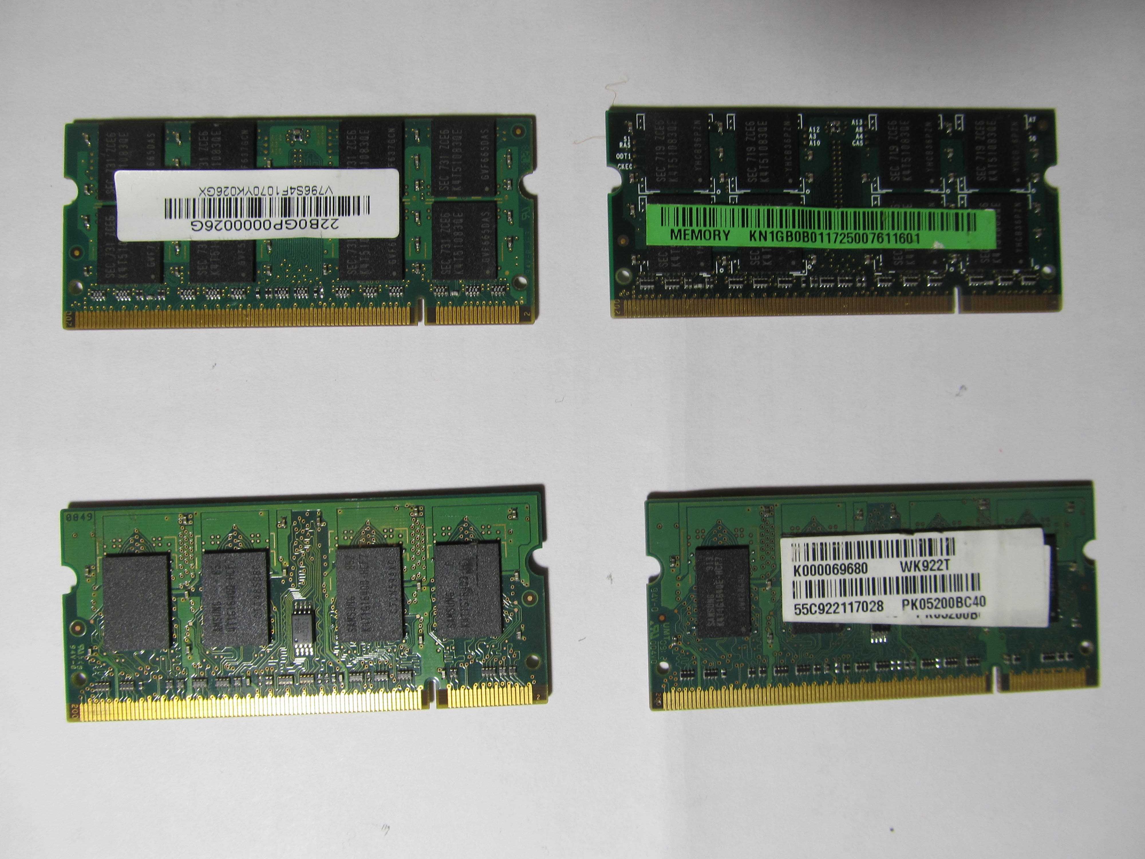 Память для ноутбука 1Gb, DDR2 (PC-5300, PC-6400)