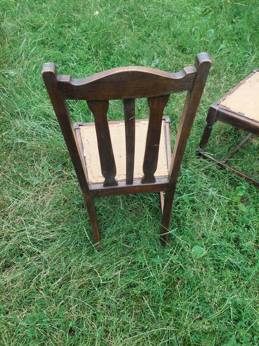 Angielskie krzesło dębowe, vintage, PRL