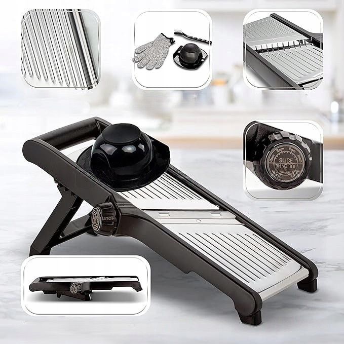 Mandolina szatkownica krajalnica do warzyw tarka ręczna ochrona dłoni