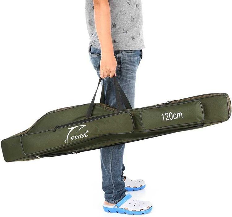 Torba wędkarska na wędki 120 cm dużo kieszeni nowa