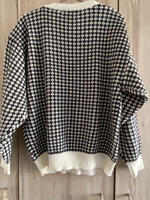 Gabrielle L sweter granatowy biały granatowy ciepły zima