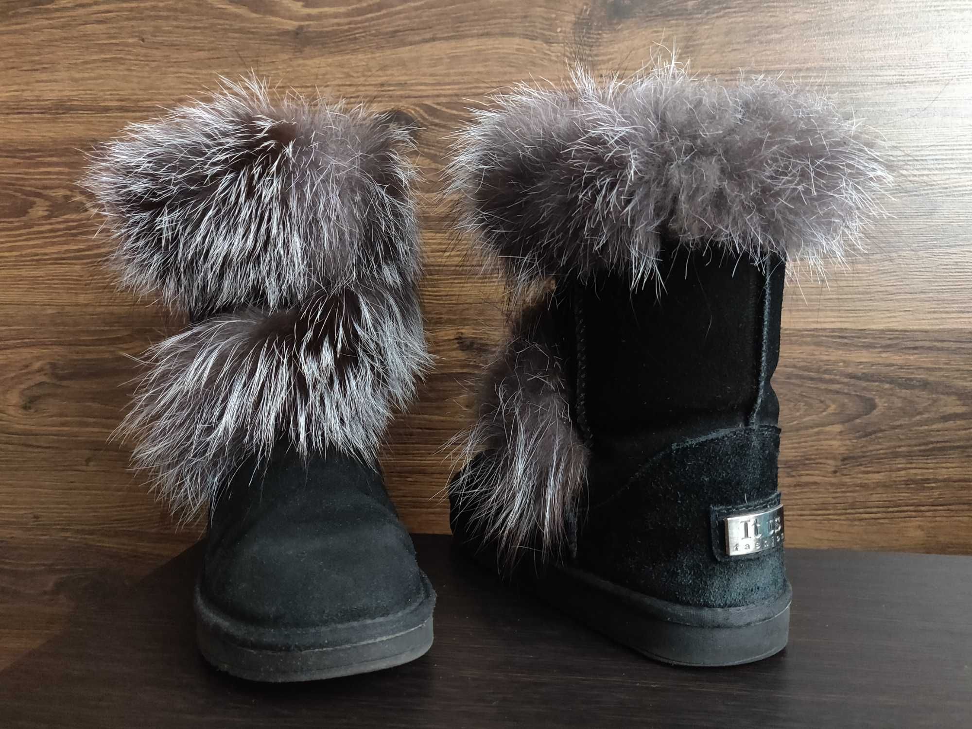 Угги женские It is fashion высокие замшевые с мехом р.40/ 25,5 см.