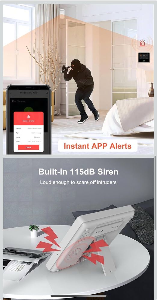 Tuya Smart WiFi 4G Alarm System, 10-częściowy zestaw