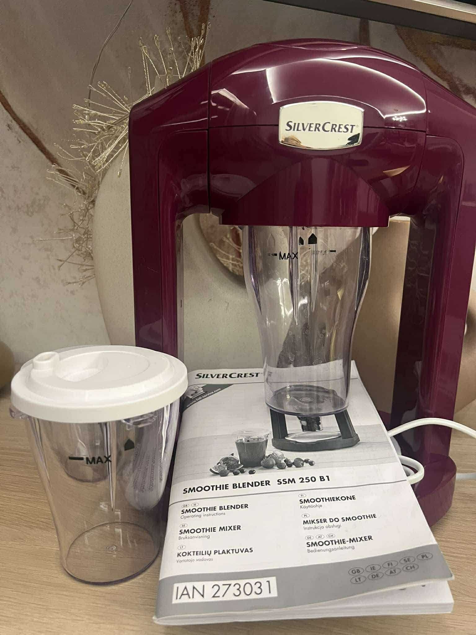 Blender Mikser Kielichowy do smoothie 3 wkłady + pokrywki SILVERCREST