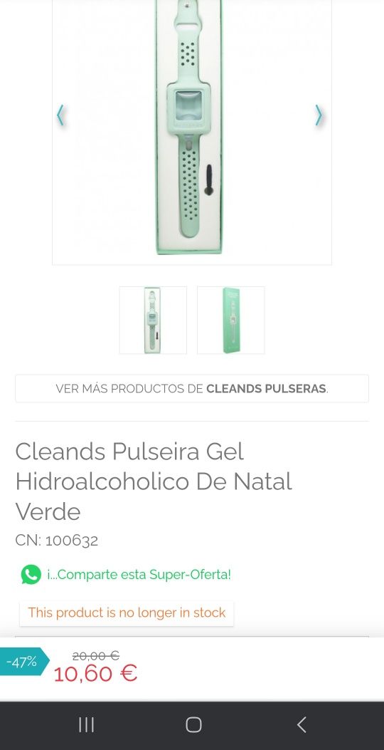 Pulseira dispensadora de gel desinfectante