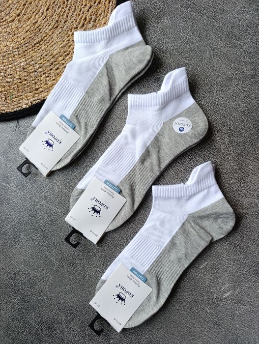 Чоловічі короткі шкарпетки сіточка з сірою підошвою, мужские носки