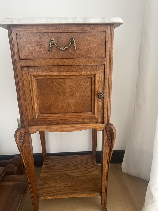 Szafka nocna stylowa stolik nivny ludwik rocaille marmur busly unikat