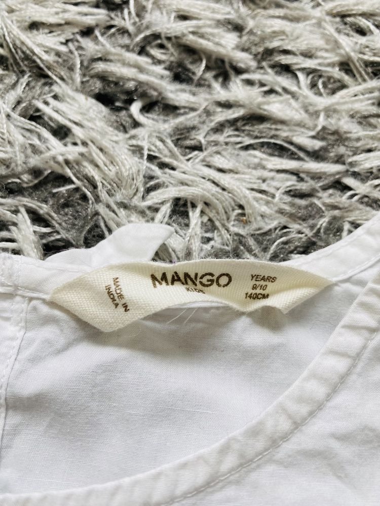 Biała bluzka dziewczęca Mango rozmiar 140 z brylancikami