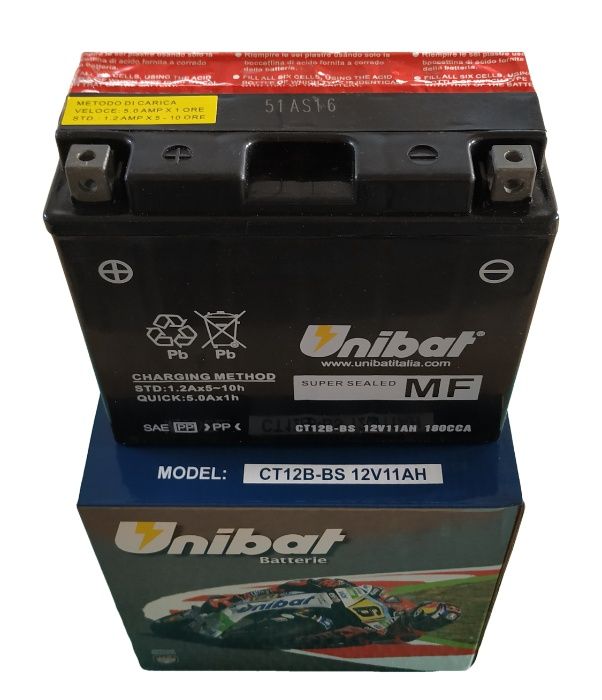 Akumulator Unibat AGM CT12B-BS YT12B-BS ET12B-BS 11Ah 180A 12V NOWY