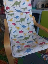 Krzesło fotel ikea dla dzieci bujany poang i pokrowiec