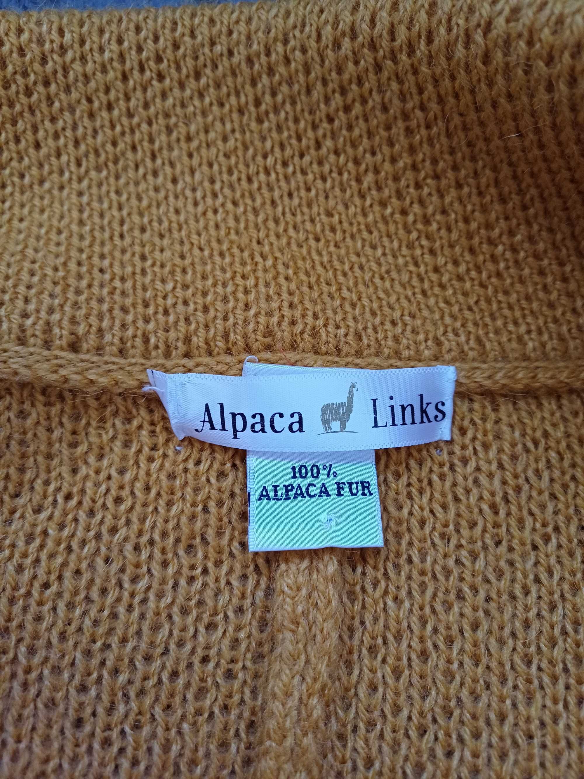 Alpaca Links ponczo 100% wełna alpaki rozmiar uniwersalny