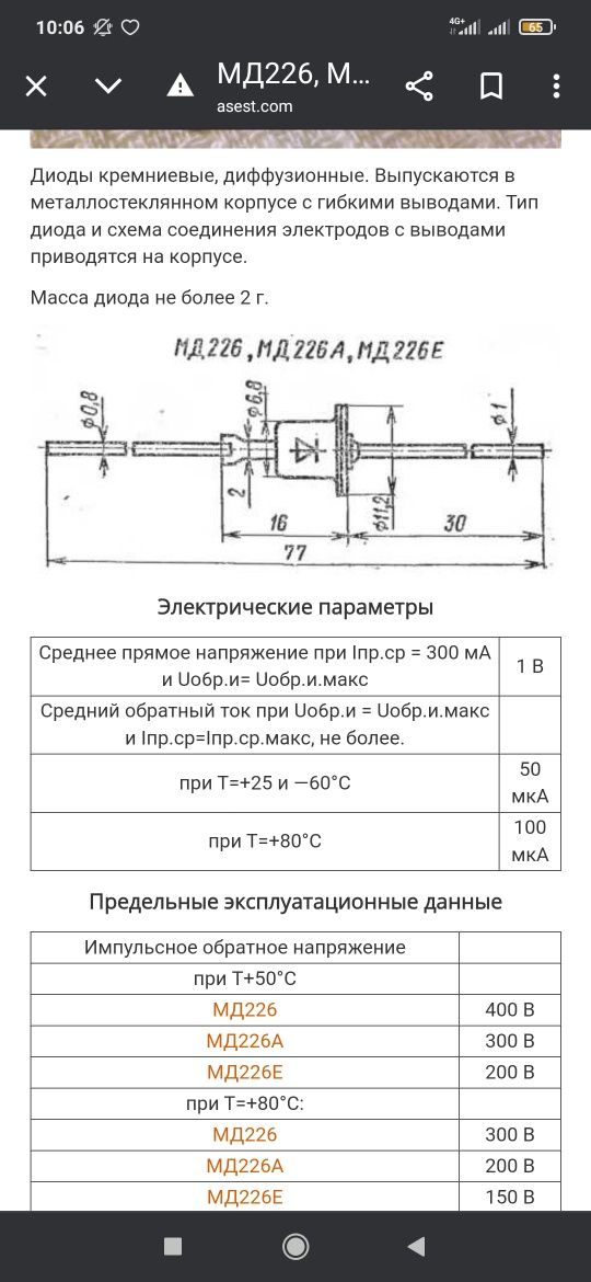 Диод МД-226Е  СССР 10шт