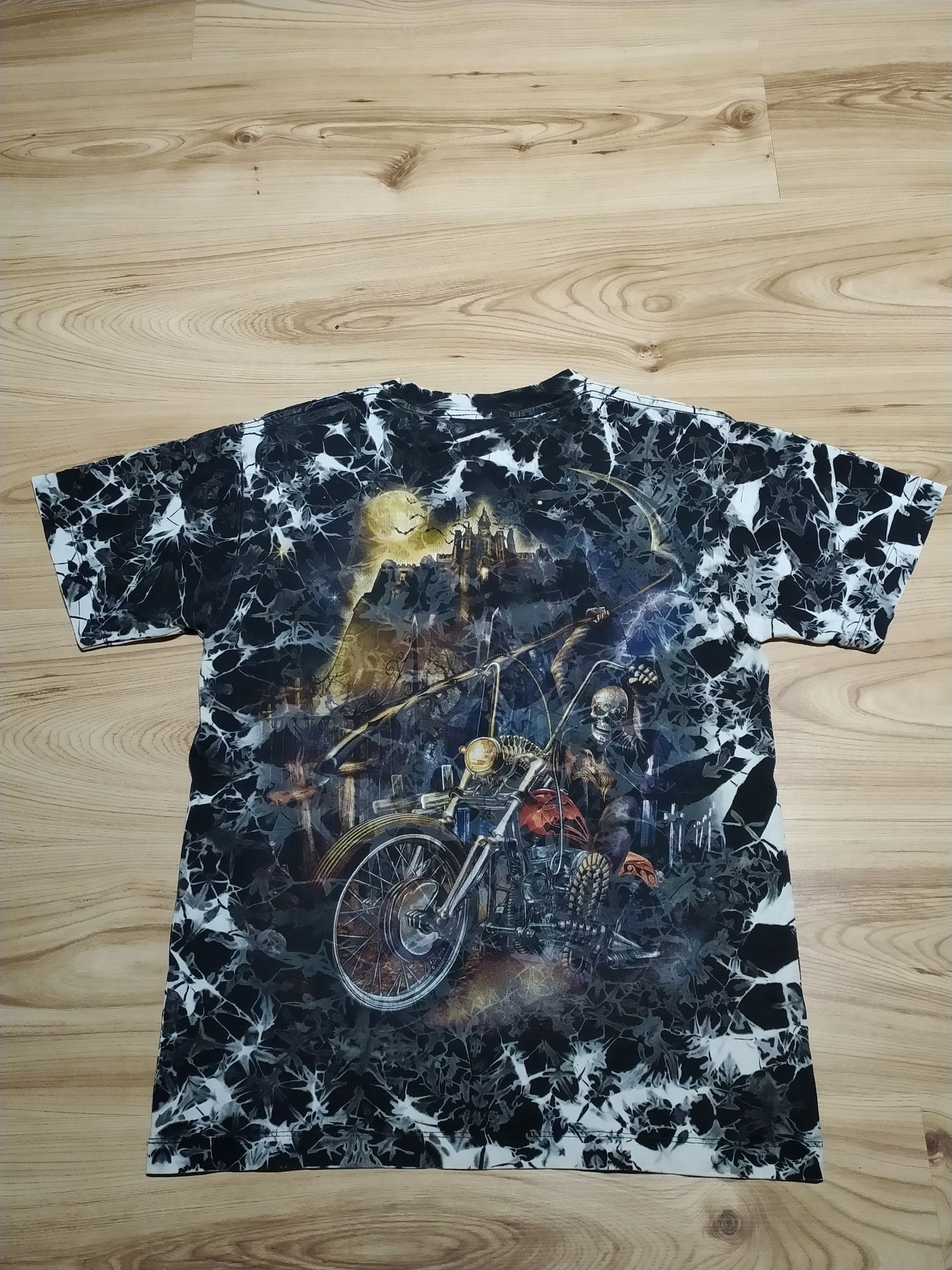 Czarna Koszulka Rock Metal Goth Ghost Rider Śmierć Kostucha