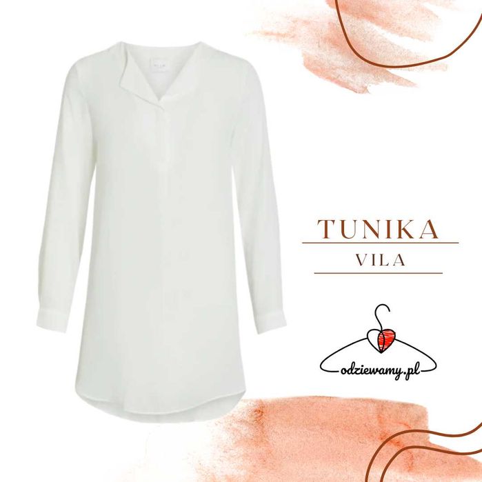Biała długa delikatna tunika damska Vila