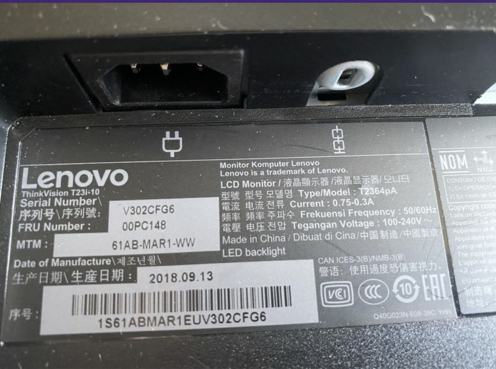 Monitor Lenovo  ThinkVision  T23i-10