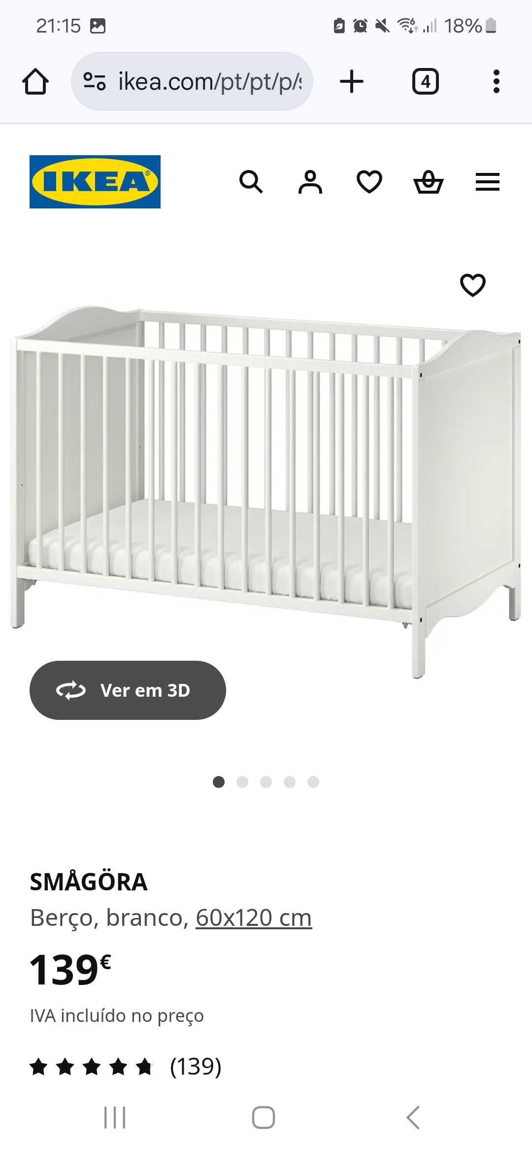 Berço de Criança Ikea Smagora