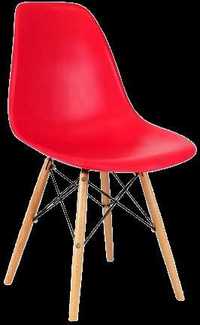 Krzesło skandynawskie plastikowe czerwone