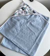 SENSILLO Ręcznik okrycie kąpielowe 100x100 cm błękitny