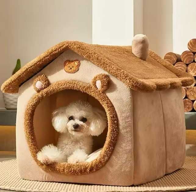Лежанка для котів і маленьких собак з м'якою подушкою M (40х35х38 см)