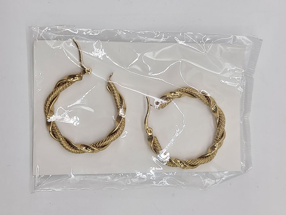 Brincos de argola torcidos dourado